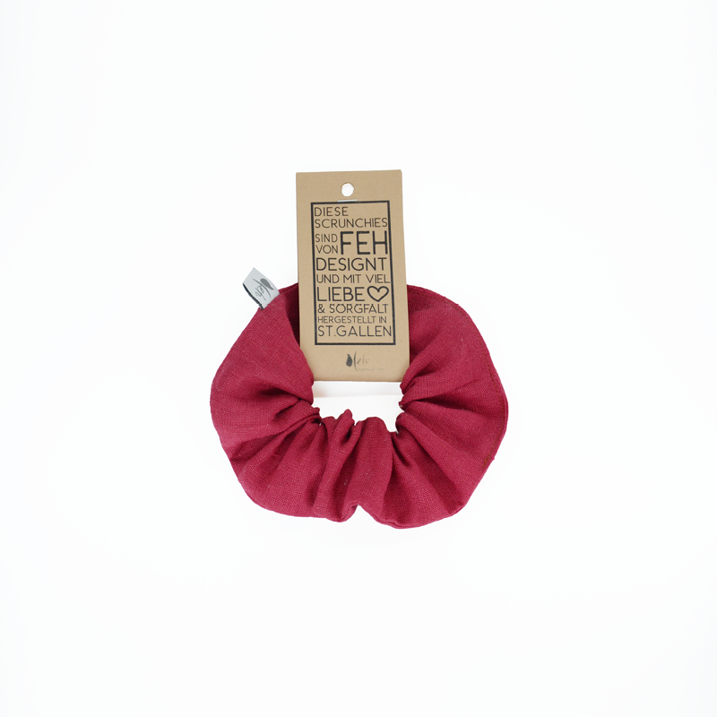 Scrunchie Leinen rot