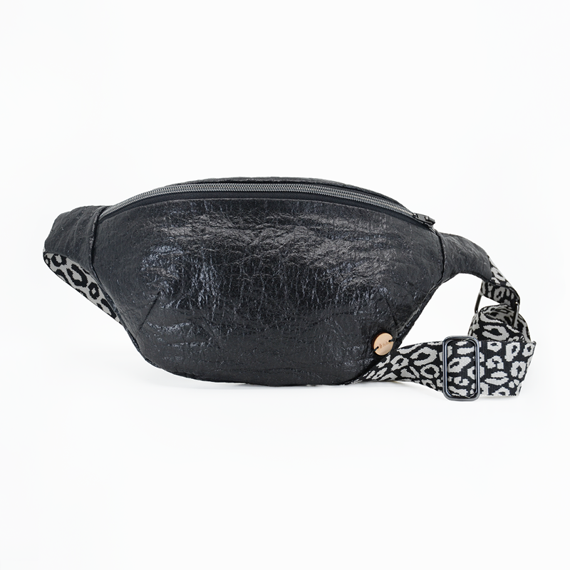 Bauchtasche "Metallic" schwarz/Leo