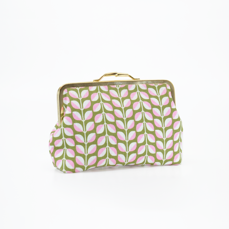 Clip Tasche "leaves" lime/peach