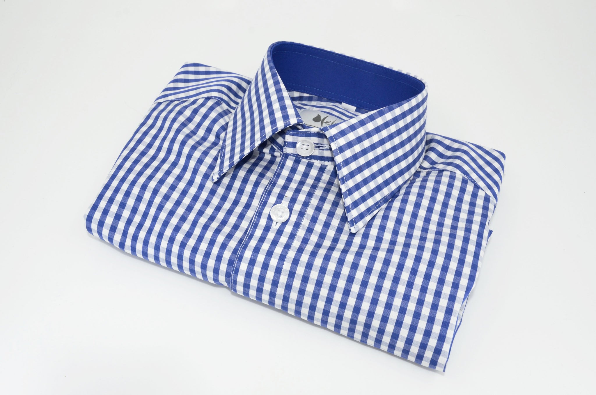 Kinderhemd Baumwolle "Vichy" königsblau
