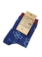 Socken „Hortensien“ königsblau