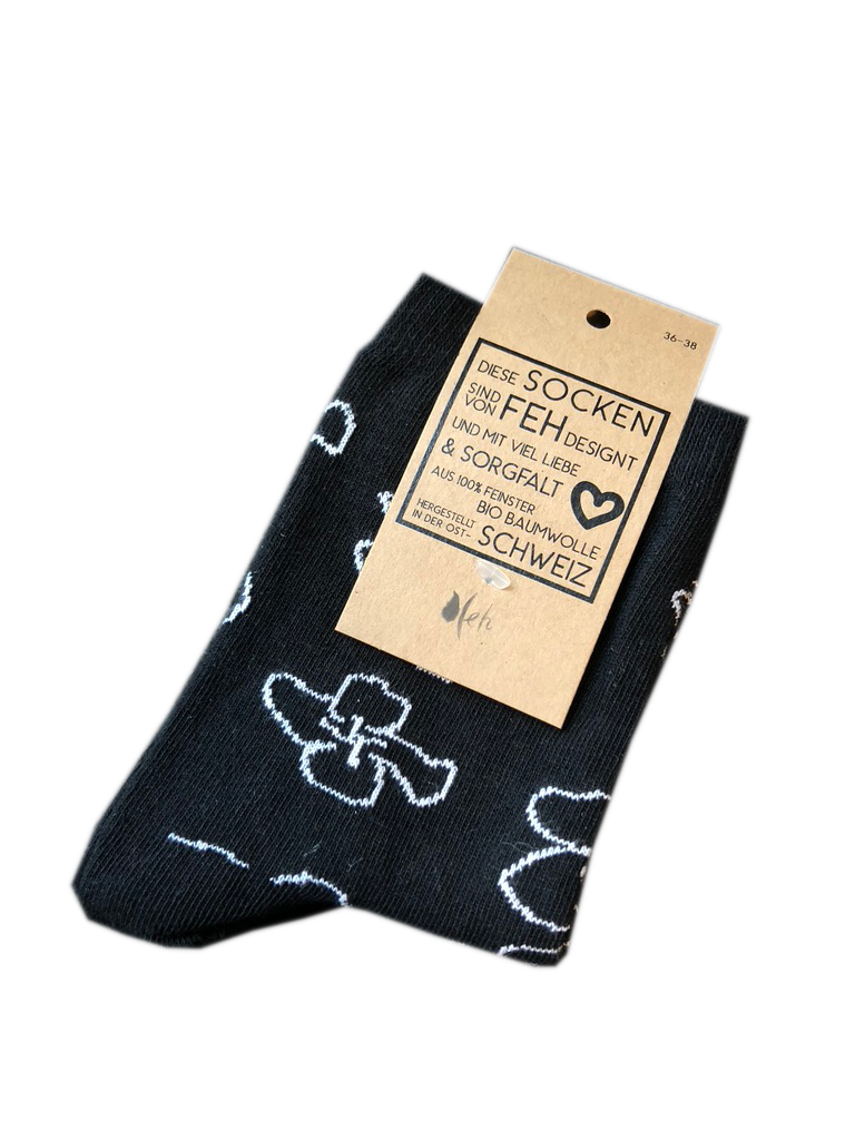 Socken „Hortensien“ schwarz