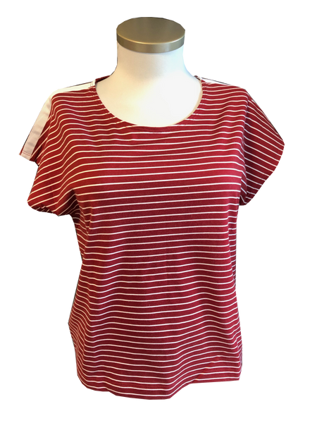 T-Shirt "stripes" rot/weiss