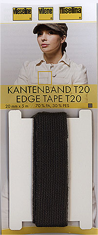 Vlieseline Kantenband T20, schwarz