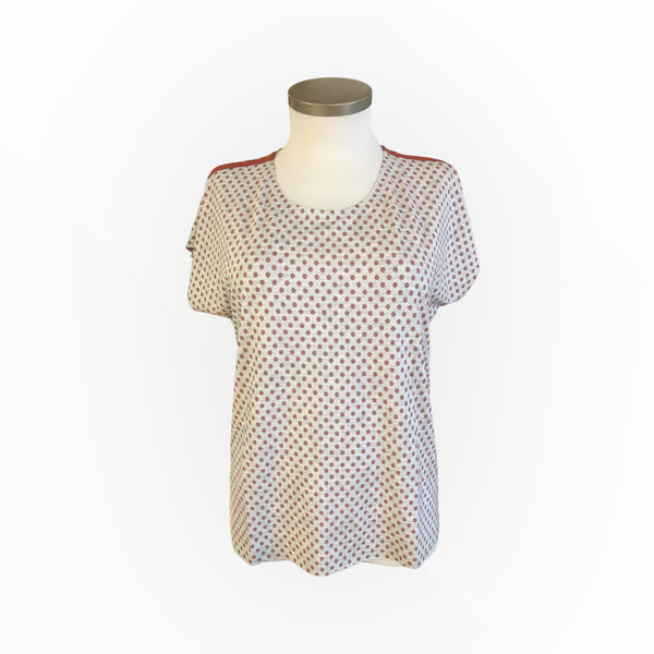 T-Shirt "dots rost" grau meliert