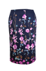 Jupe Baumwolle "flowers" dunkelblau